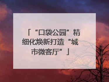 “口袋公园”精细化焕新打造“城市微客厅”