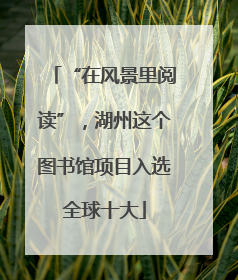 “在风景里阅读”，湖州这个图书馆项目入选全球十大