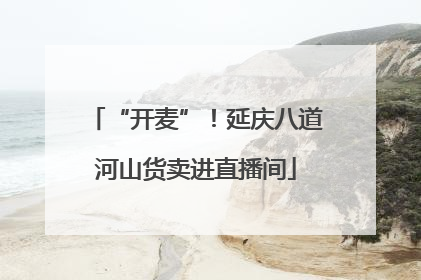“开麦”！延庆八道河山货卖进直播间