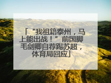 “我祖籍泰州，马上能出战！”前国脚毛剑卿自荐踢苏超，体育局回应