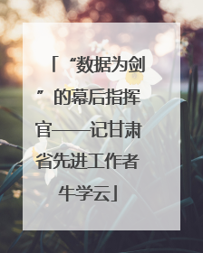 “数据为剑”的幕后指挥官——记甘肃省先进工作者牛学云