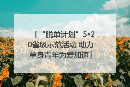 “脱单计划”5•20省级示范活动 助力单身青年为爱加速