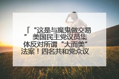 “这是与魔鬼做交易” 美国民主党议员集体反对所谓“大而美”法案！四名共和党众议员投反对票