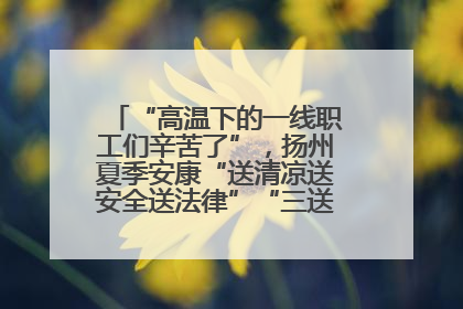 “高温下的一线职工们辛苦了”，扬州夏季安康“送清凉送安全送法律”“三送”活动启幕
