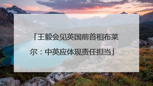 王毅会见英国前首相布莱尔：中英应体现责任担当