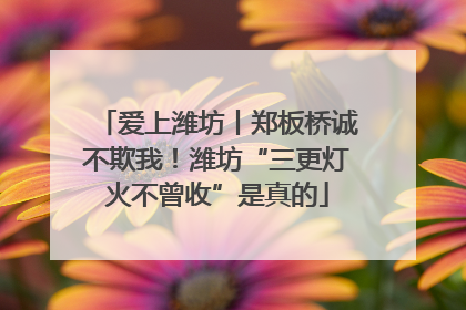爱上潍坊丨郑板桥诚不欺我！潍坊“三更灯火不曾收”是真的