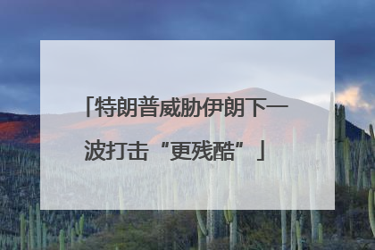 特朗普威胁伊朗下一波打击“更残酷”