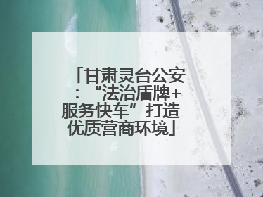 甘肃灵台公安：“法治盾牌+服务快车”打造优质营商环境