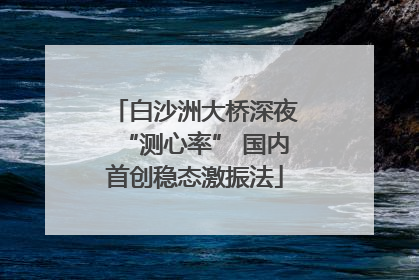 白沙洲大桥深夜“测心率” 国内首创稳态激振法