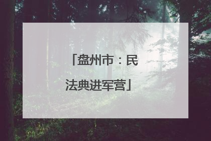 盘州市：民法典进军营