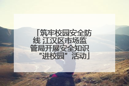 筑牢校园安全防线 江汉区市场监管局开展安全知识“进校园”活动