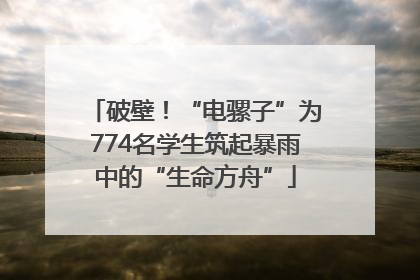破壁！“电骡子”为774名学生筑起暴雨中的“生命方舟”