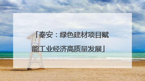 秦安：绿色建材项目赋能工业经济高质量发展