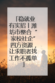 稳就业 有实招丨潍坊市整合“家校社企”四方资源，让求职者找工作不孤单