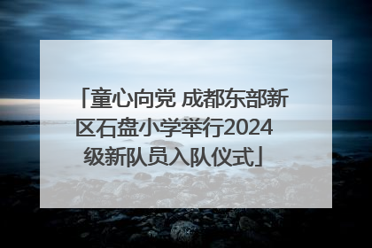 童心向党 成都东部新区石盘小学举行2024级新队员入队仪式