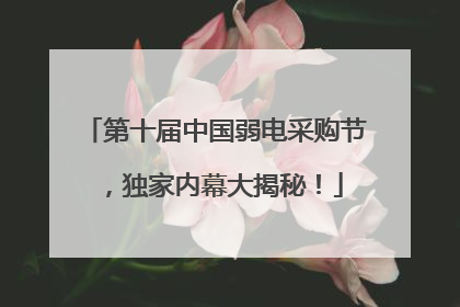 第十届中国弱电采购节，独家内幕大揭秘！
