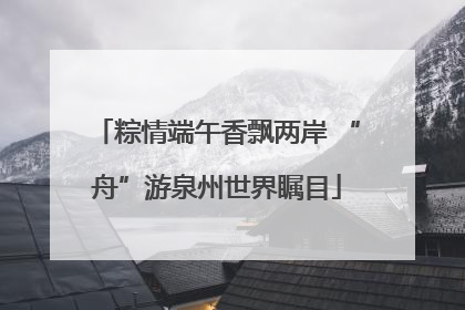 粽情端午香飘两岸 “舟”游泉州世界瞩目