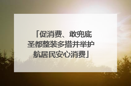 促消费、敢兜底 圣都整装多措并举护航居民安心消费