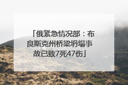 俄紧急情况部：布良斯克州桥梁坍塌事故已致7死47伤
