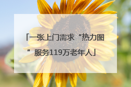 一张上门需求“热力图”服务119万老年人