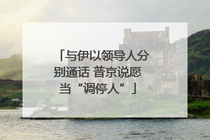 与伊以领导人分别通话 普京说愿当“调停人”