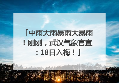 中雨大雨暴雨大暴雨！刚刚，武汉气象官宣：18日入梅！