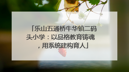 乐山五通桥牛华镇二码头小学：以品格教育铸魂，用系统建构育人