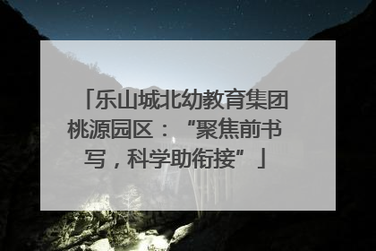 乐山城北幼教育集团桃源园区：“聚焦前书写，科学助衔接”