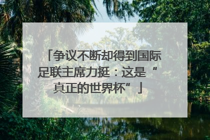 争议不断却得到国际足联主席力挺：这是“真正的世界杯”