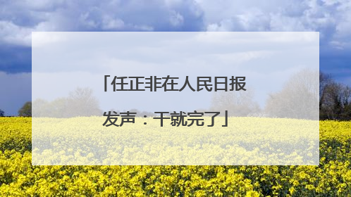 任正非在人民日报发声：干就完了