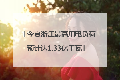 今夏浙江最高用电负荷预计达1.33亿千瓦