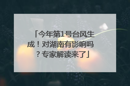 今年第1号台风生成！对湖南有影响吗？专家解读来了