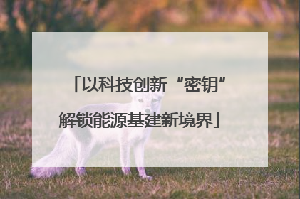 以科技创新“密钥”解锁能源基建新境界
