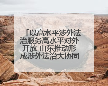 以高水平涉外法治服务高水平对外开放 山东推动形成涉外法治大协同工作格局