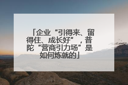 企业“引得来、留得住、成长好”，普陀“营商引力场”是如何炼就的