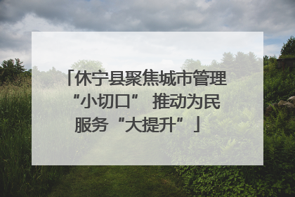休宁县聚焦城市管理“小切口” 推动为民服务“大提升”