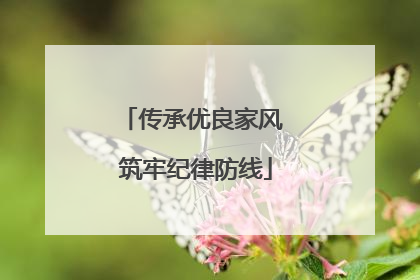 传承优良家风 筑牢纪律防线