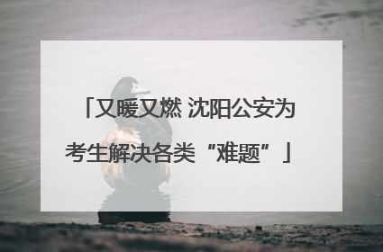 又暖又燃 沈阳公安为考生解决各类“难题”