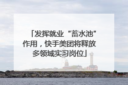 发挥就业“蓄水池”作用，快手美团将释放多领域实习岗位