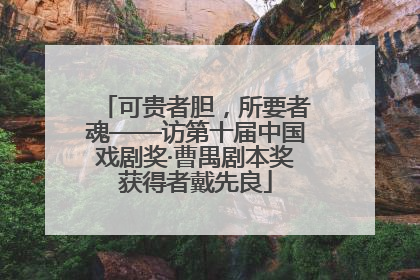 可贵者胆，所要者魂——访第十届中国戏剧奖·曹禺剧本奖获得者戴先良