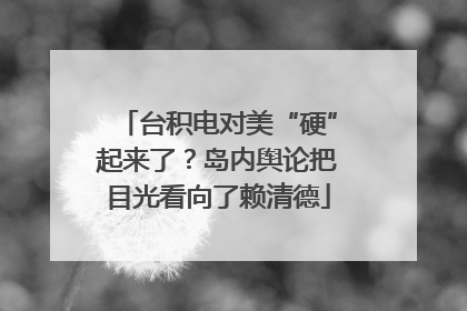 台积电对美“硬”起来了？岛内舆论把目光看向了赖清德