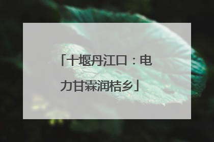 十堰丹江口：电力甘霖润桔乡