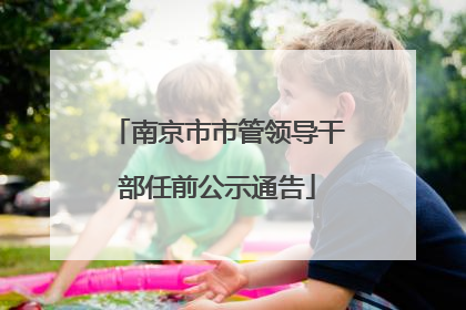 南京市市管领导干部任前公示通告