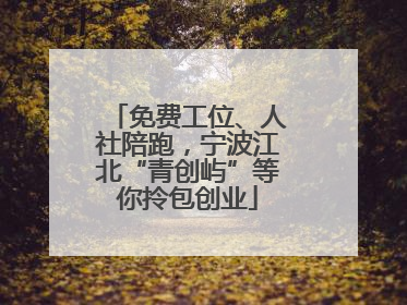 免费工位、人社陪跑，宁波江北“青创屿”等你拎包创业