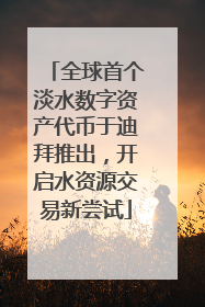 全球首个淡水数字资产代币于迪拜推出，开启水资源交易新尝试