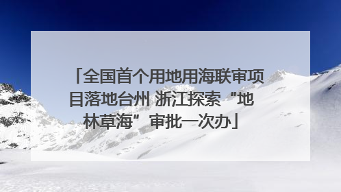 全国首个用地用海联审项目落地台州 浙江探索“地林草海”审批一次办