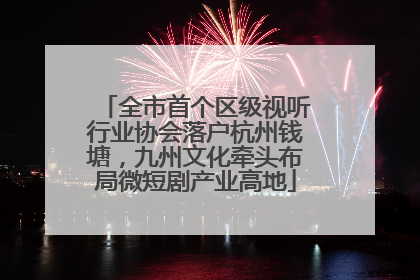 全市首个区级视听行业协会落户杭州钱塘，九州文化牵头布局微短剧产业高地
