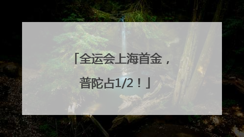 全运会上海首金，普陀占1/2！