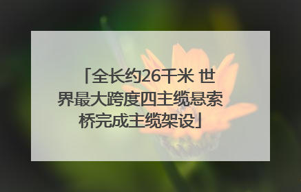 全长约26千米 世界最大跨度四主缆悬索桥完成主缆架设