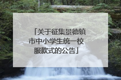 关于征集景德镇市中小学生统一校服款式的公告